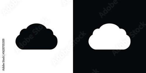 Cloud icon flat vectors. set of silhouette vectors