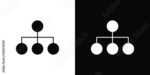Chart tree icon flat vectors. set of silhouette vectors