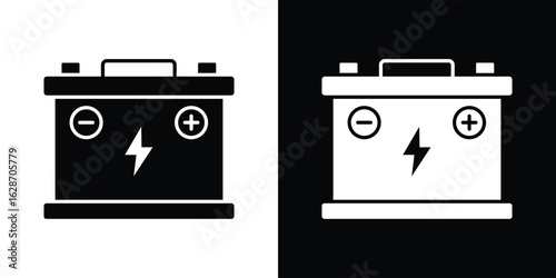 Car battery icon flat vectors. set of silhouette vectors
