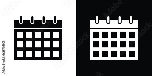 Calendar icon flat vectors. set of silhouette vectors
