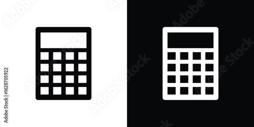 Calculator icon flat vectors. set of silhouette vectors