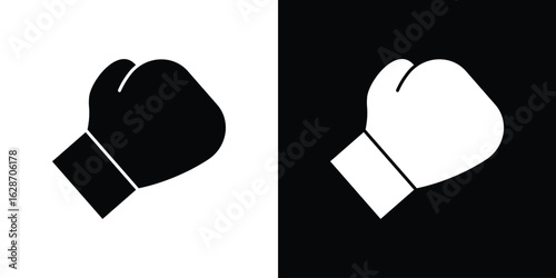Boxing glove icon flat vectors. set of silhouette vectors