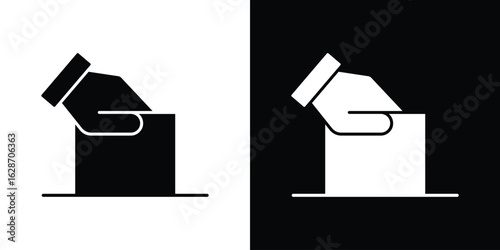 Ballot icon flat vectors. set of silhouette vectors