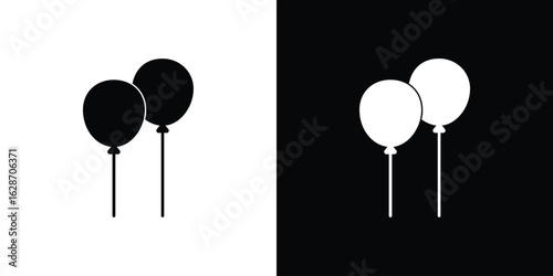 Balloons icon flat vectors. set of silhouette vectors
