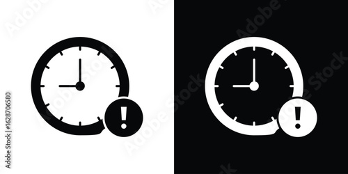 Alarm exclamation icon flat vectors. set of silhouette vectors