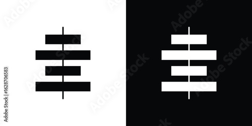 Align center icon flat vectors. set of silhouette vectors