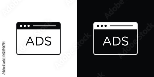 Ad icon flat vectors. set of silhouette vectors