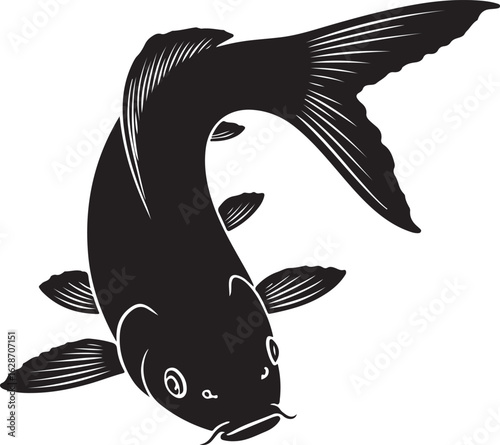 Koi Fish Vector Silhouette