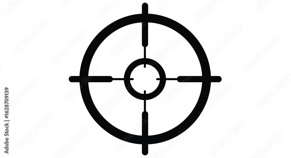 Fototapeta premium Vector art of crosshair target reticle isolated on white background