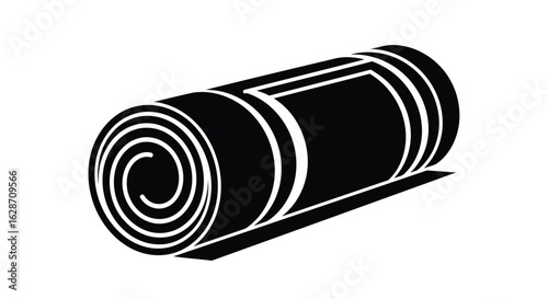 Vector art of rolled up yoga mat for fitness and exercise