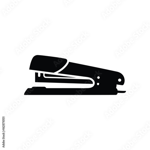 Vector art of black stapler isolated on white background
