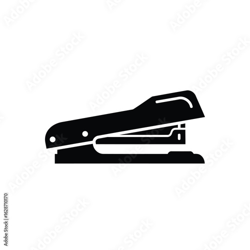 Vector art of black stapler isolated on white background