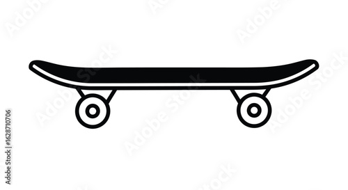 Vector art of skateboard isolated on white background