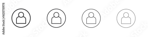 User icon outline drawings. Editable strokes bundle