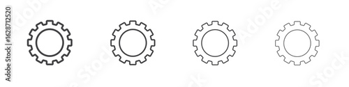 Settings icon outline drawings. Editable strokes bundle