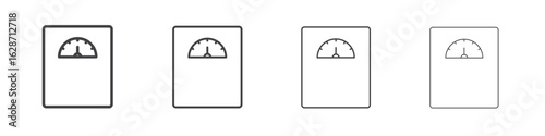Scale icon outline drawings. Editable strokes bundle