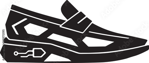 Futuristic loafer sport sneaker side view vector design