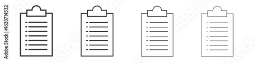 List icon outline drawings. Editable strokes bundle