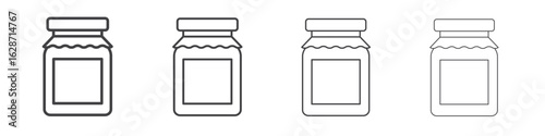 Jam icon outline drawings. Editable strokes bundle