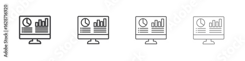Dashboard icon outline drawings. Editable strokes bundle