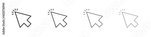 Cursor icon outline drawings. Editable strokes bundle