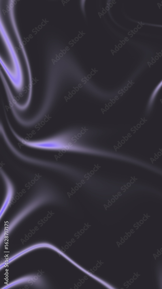 Fototapeta premium Abstract Dark Fluid Background with Purple Neon Light Waves like Silk - Vertical Luxury Digital Wallpaper for Mobile, App UI, or Graphic Design Projects