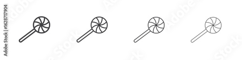 Candy icon outline drawings. Editable strokes bundle
