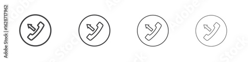 Call outgoing icon outline drawings. Editable strokes bundle