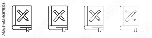 Brand guidelines icon outline drawings. Editable strokes bundle