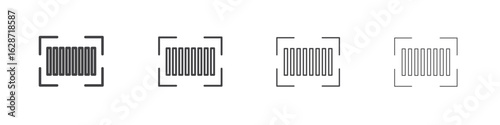 Barcode read icon outline drawings. Editable strokes bundle