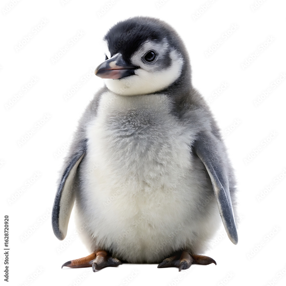 Obraz premium Penguin Chick Isolated On White Background