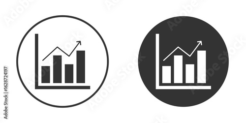 Stats icon for your web mobile application design. Modern flat.