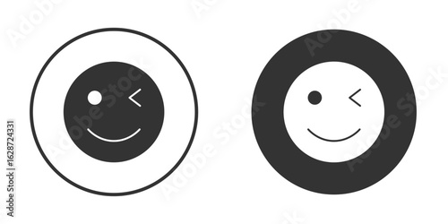 Smile wink icon for your web mobile application design. Modern flat.