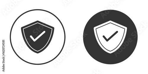 Shield check icon for your web mobile application design. Modern flat.