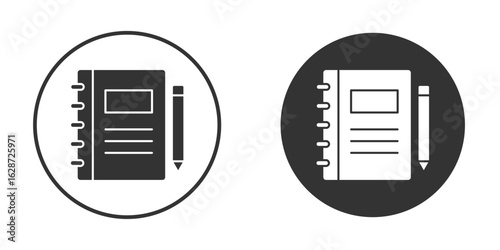 Notebook icon for your web mobile application design. Modern flat.
