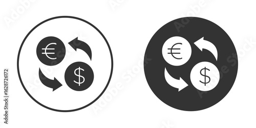 Money exchange icon for your web mobile application design. Modern flat.