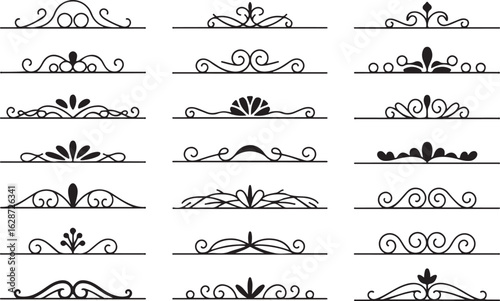 Set of Vintage Ornate Decorative Text Dividers