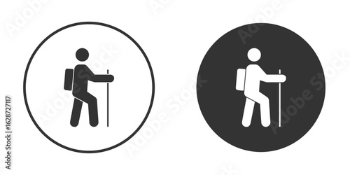 Hiking icon for your web mobile application design. Modern flat.
