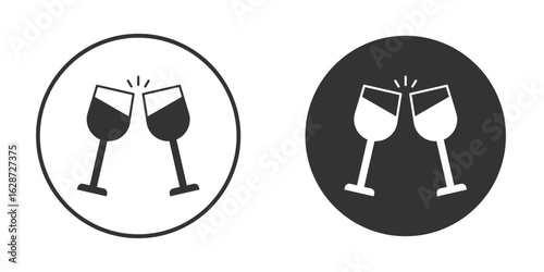 Glass-cheers icon for your web mobile application design. Modern flat.