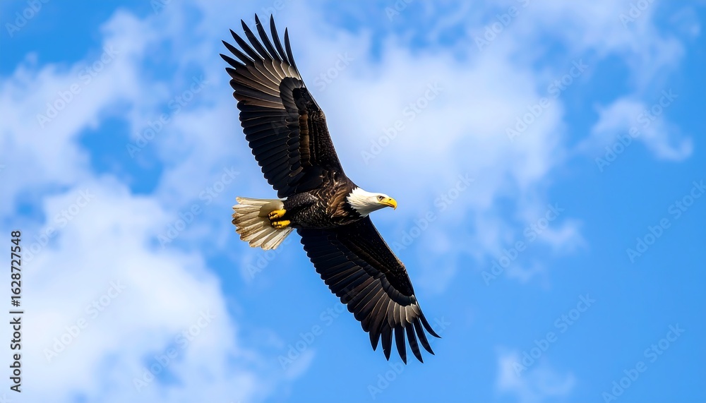 Obraz premium Majestic eagle soaring against a vibrant sky