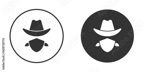 Cowboy icon for your web mobile application design. Modern flat.