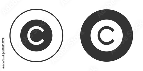 Copyright icon for your web mobile application design. Modern flat.