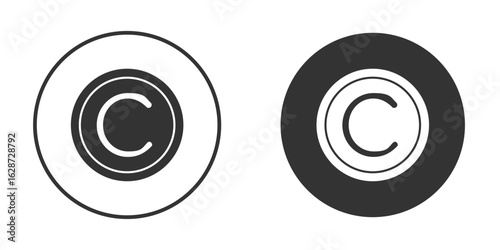 Copyright icon for your web mobile application design. Modern flat.