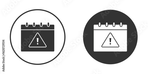Calendar exclamation icon for your web mobile application design. Modern flat.