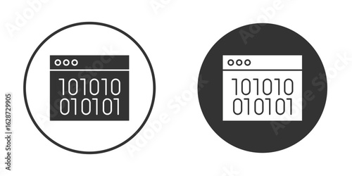 Binary code icon for your web mobile application design. Modern flat.