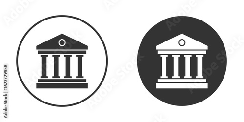 Bank icon for your web mobile application design. Modern flat.