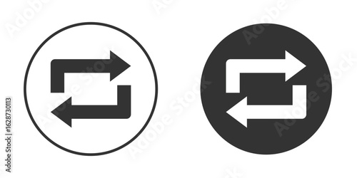 Arrows repeat icon for your web mobile application design. Modern flat.