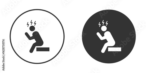 Anxiety or stress icon for your web mobile application design. Modern flat.