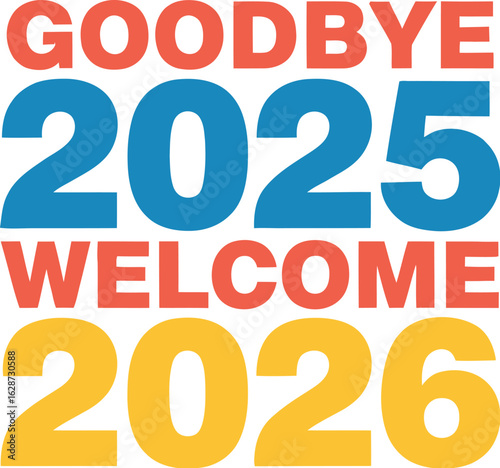 Celebrate the transition from 2025 to 2026 with dynamic graphic design and a bold spotlight effect
