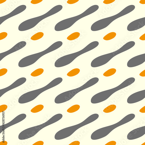 Seamless Spoon and Orange Pattern